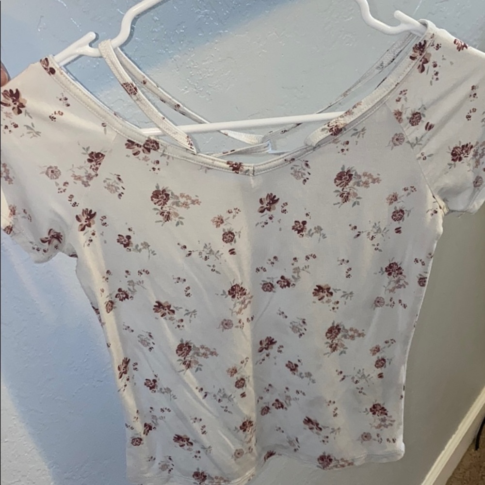 White floral crop top